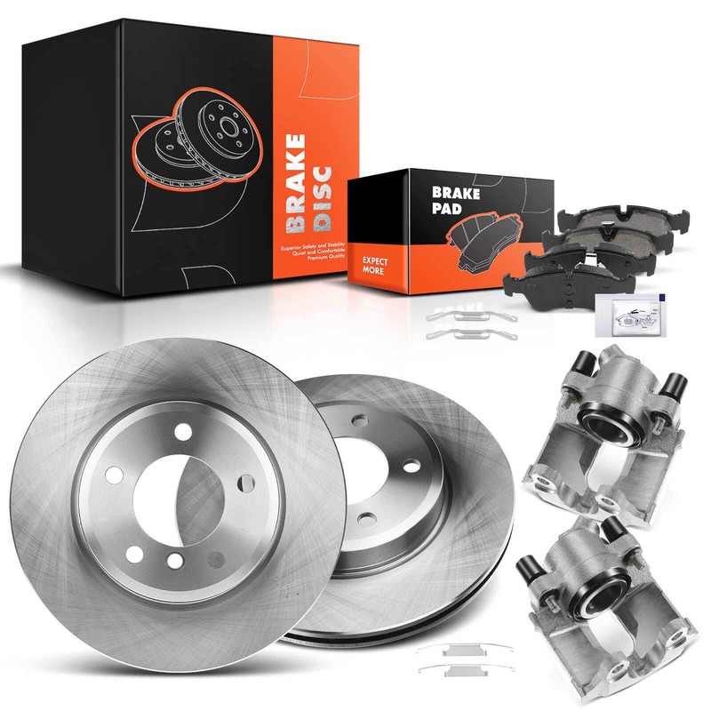 Front Disc Brake Rotor & Pads + Calipers for BMW 323i 325Ci 325i 325xi 328i Z3