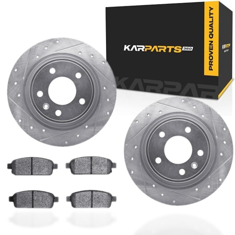 For Buick Cascada 2016-2019 Rotor Set | Drilled and Slotted | With Brake Pads