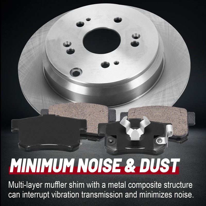 Disc Rotor & Ceramic Brake Pads For 2005-2013 2014 2015 2016 Honda CR-V RDX REAR gallery