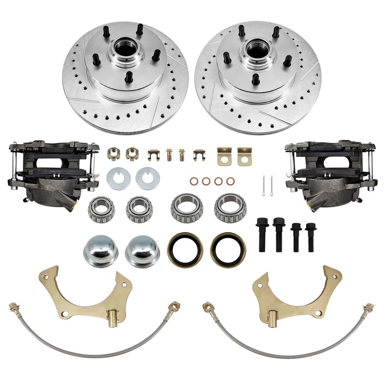 Complete 11 In Front Disc Brake Kit, Drilled/Slotted, Fits 74-80 Ford Mustang II gallery