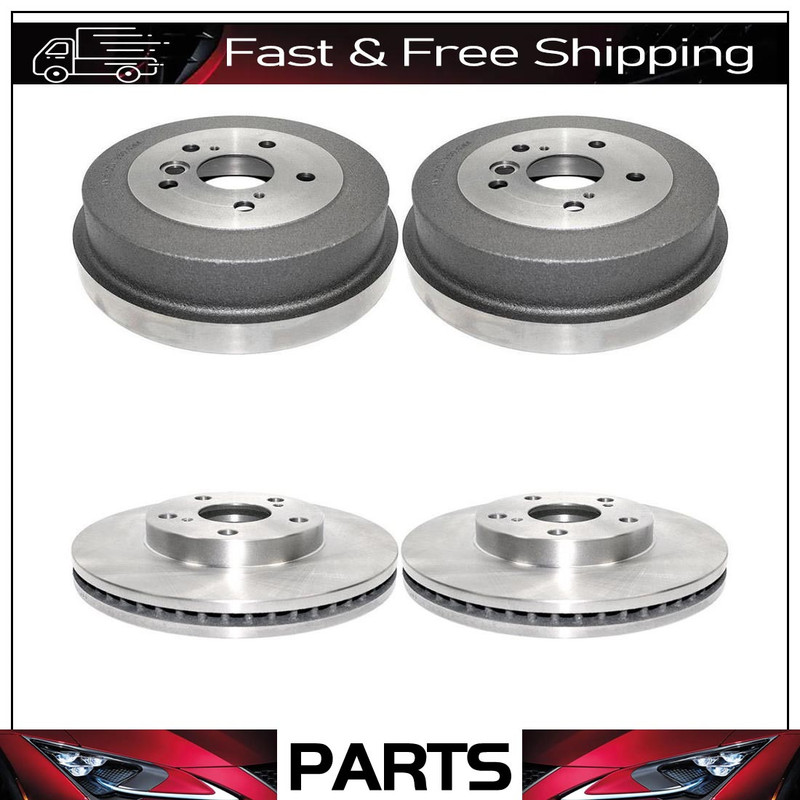 Front + Rear Brake Rotors & Drums 4 PCS For Toyota Camry 2002 2003 2004 2005