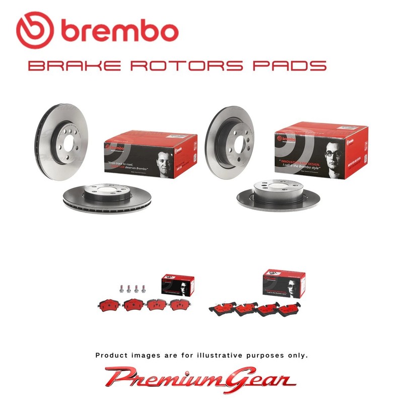 Front+Rear Brembo UV Coated Disc Rotors+NAO Pads for Mini Clubman F54 15-19