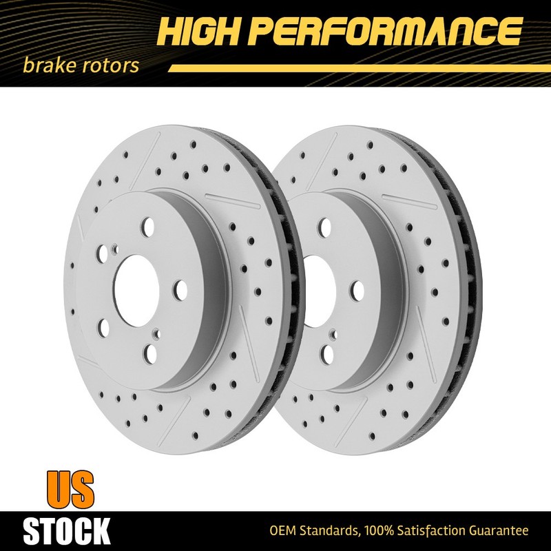 255mm Front Drilled Disc Brake Rotors For Toyota Prius AWD-E Prime Corolla