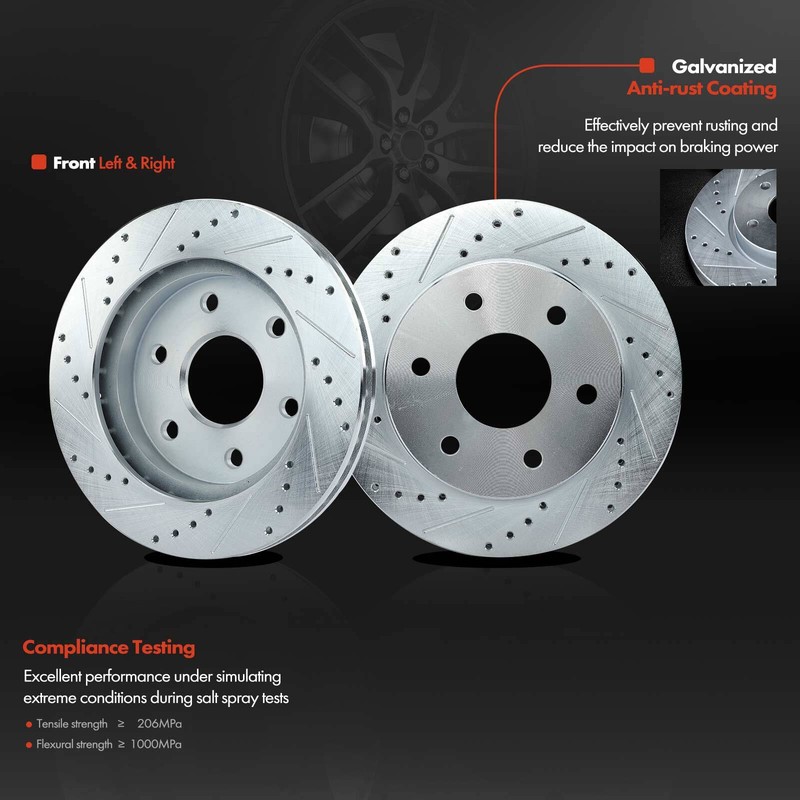 Front & Rear Drilled Rotors & Ceramic Brake Pads for Chevrolet Silverado 1500 gallery