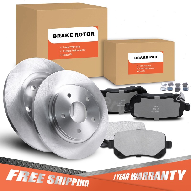 Rear Brake Rotor & Brake Pad for 2008-2012 Chrysler Town&Country Journey Dodge