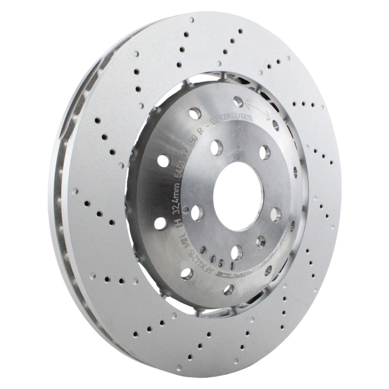 SHW Performance Front Drilled 365mm Disc Brake Rotor For Audi R8 Base GT Spyder gallery
