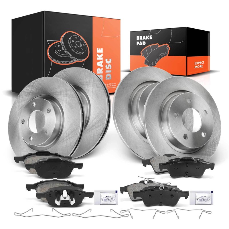 Front & Rear Disc Brake Rotor and Ceramic Brake Pad for Mazda 3 05-13 2.3L 2.5L