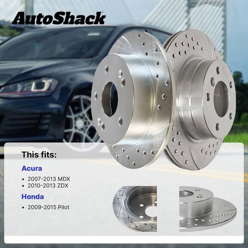 Front & Rear Drilled Slotted Brake Rotors Silver Set of 4 for Honda Pilot 3.5L gallery