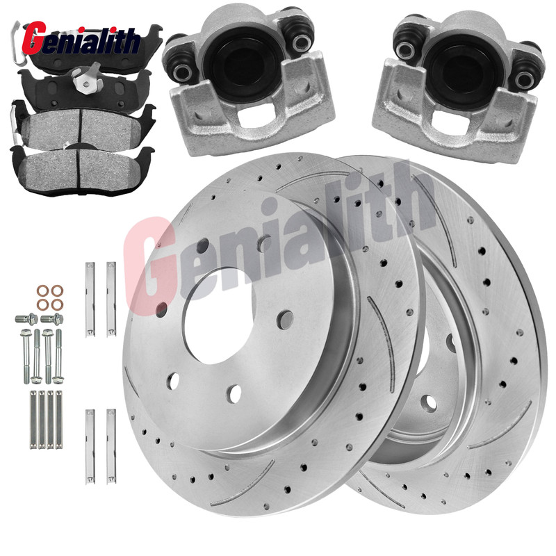 Rear Drilled Rotors Ceramic Pads Brake Calipers for Nissan TITAN Armada 5.6L V8