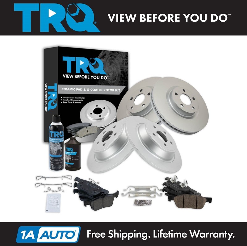 TRQ Front and Rear Brake Pad & Rotor Kit Fits 15-20 Ford Edge 17-20 Continental