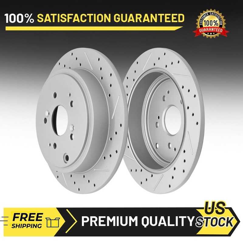 313mm Rear Drilled Slotted Disc Rotors for Acura MDX Honda Pilot 2003 – 2008
