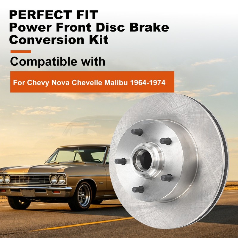 Front Disc Brake Conversion Kit for 1964-1974 Chevelle Drilled Slotted Rotors gallery