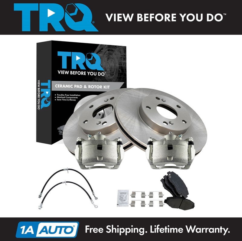 TRQ Front Brake Pad & Rotor Kit Ceramic Fits Acura Honda