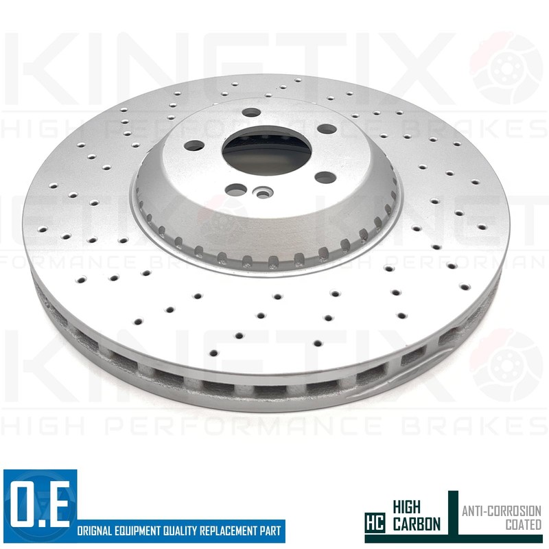 FOR MERCEDES S 560 AMG FRONT DRILLED HIGH CARBON BRAKE DISCS PAIR 370mm gallery