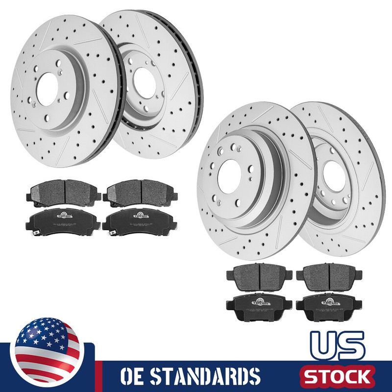 Front Rear Disc Rotors Ceramic Brake Pads For 2009 – 2014 Acura TL