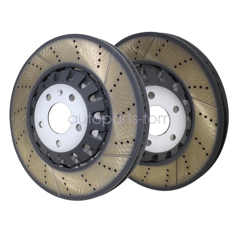 Pair Performance Front 375mm Vented Brake Disc Rotors For A6 A8 Q7 Q8 17-21 gallery