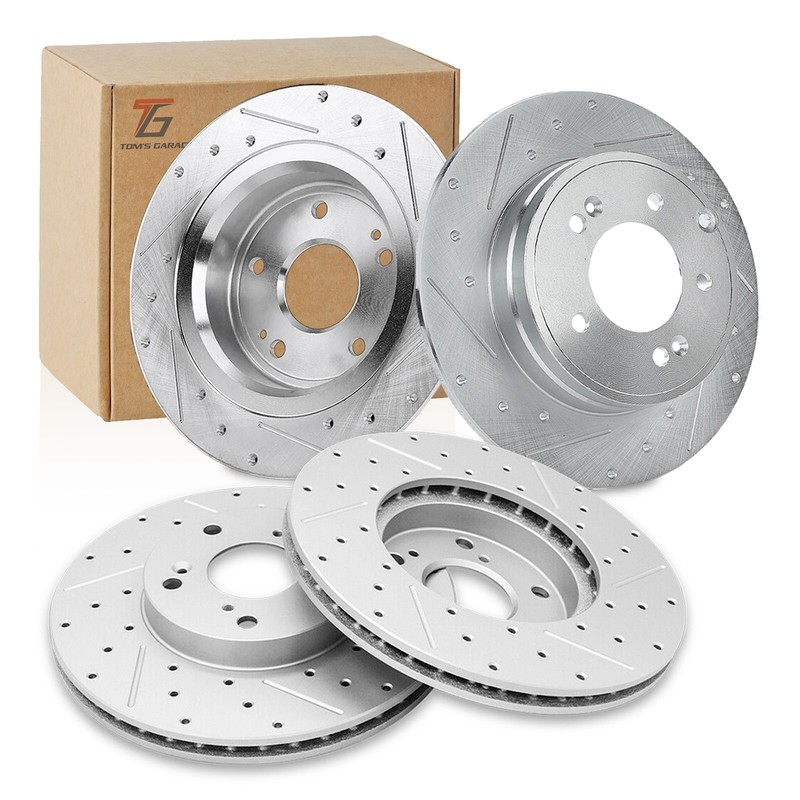 4pc Front & Rear Drilled Brake Rotors for 2003 04 05 06 2007 Honda Accord gallery