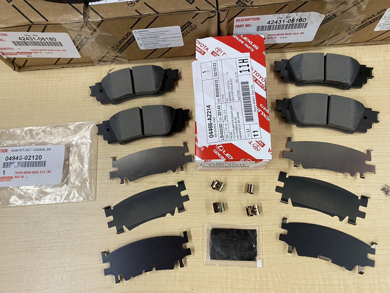 2022-2023 TOYOTA CAMRY SE AWD OEM NEW REAR BRAKE KIT ROTORS TCMC PADS & SHIMS gallery