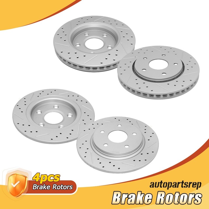 Front & Rear Drilled Brake Rotors for Dodge Grand Caravan Journey Town & Country