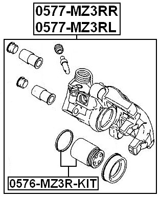 Rear Left Brake Caliper Assembly Febest 0577-MZ3RL Oem BPYK-26-71XC gallery