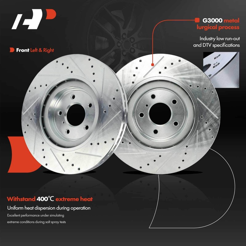 A-Premium Front Side Drilled Brake Rotor for INFINITI G37 Q60 Q70 M37 Q50 Q70L gallery