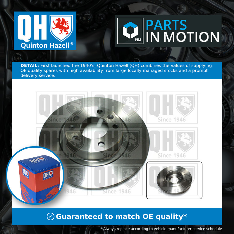 2x Brake Discs Pair Solid Rear 290mm BDC6058 Quinton Hazell Set 4249G2 Quality