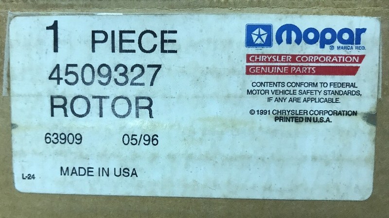 Mopar CHRYSLER OEM Front Brake-Disc Rotor 4509327 gallery