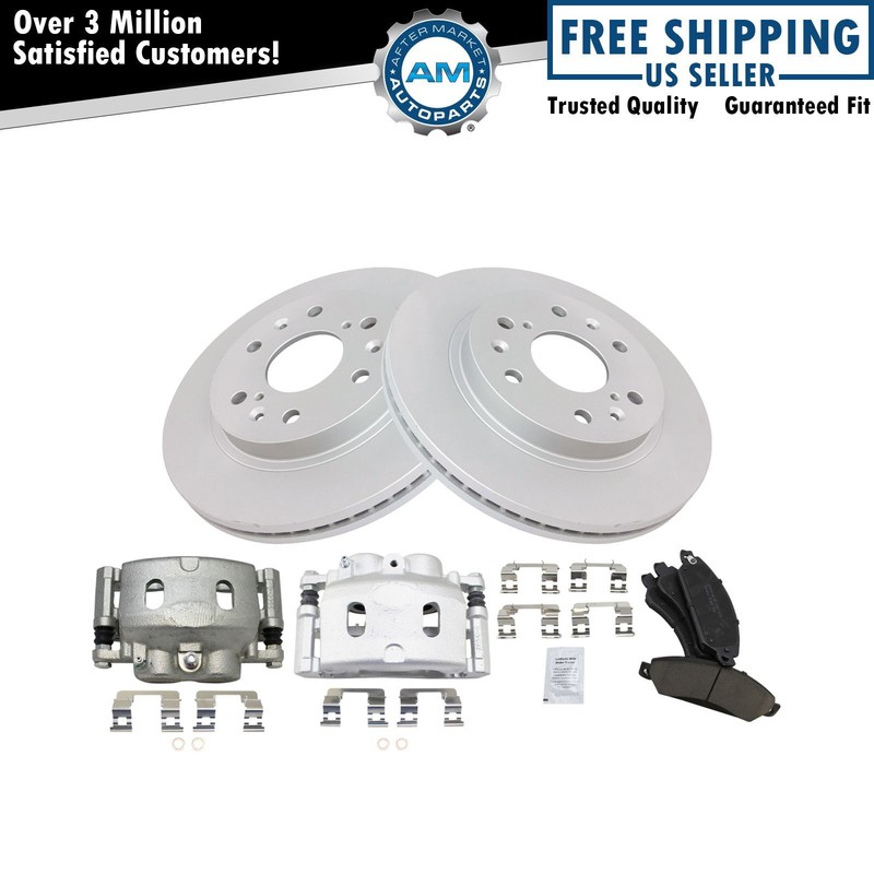 Front Brake Pads Calipers & Rotors For Escalade Silverado Tahoe Sierra Yukon