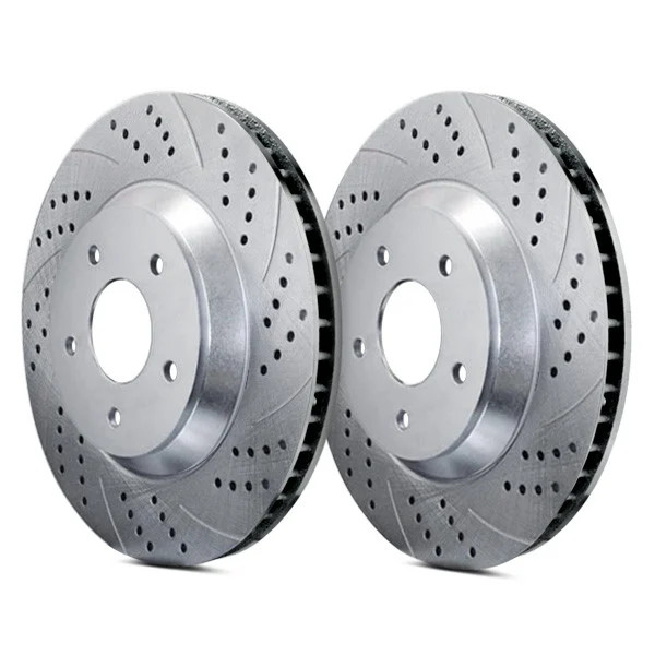 For Jaguar XF 09-10 ATL Autosports Double Drilled & Slotted Front Brake Rotors
