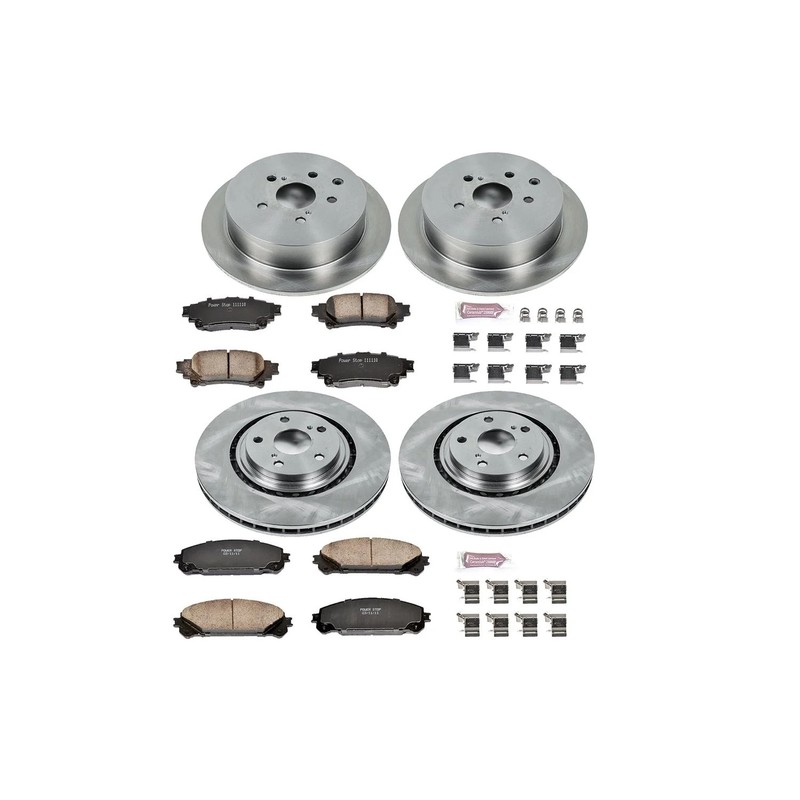 Power Stop KOE5828 1-Click Daily Driver Brake Kits Front & Rear OE Replacement R