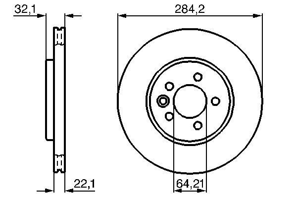 BOSCH 0986478314 Brake Disc Front Braking System Fits MG MG ZT MG ZT-T Rover 75 gallery