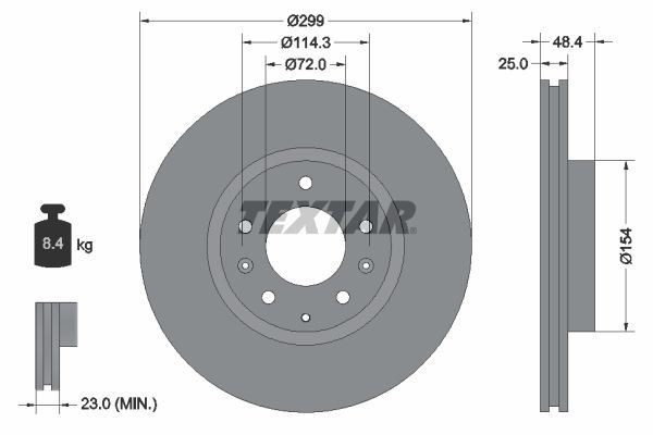 2x Brake Discs Front Internally Vented Coated Fits Mazda Mazda6 TEXTAR 92180703 gallery