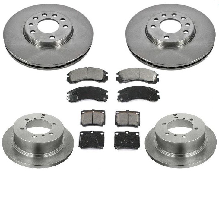 Fits 00-04 Montero Sport With Larger 12 3/8 Inch Front & Rear Brake Rotors Pads