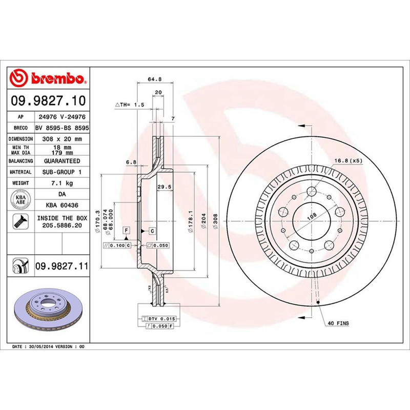 Brembo for 2005-2014 Volvo XC90 Rear Coated Brake Rotors gallery