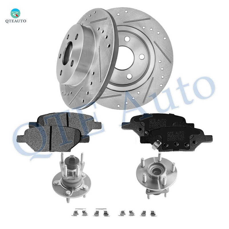 Set 8 Rear 270 Drilled Brake Rotors-Brake Pad-Wheel Hub For 2007-2009 Pontiac G5