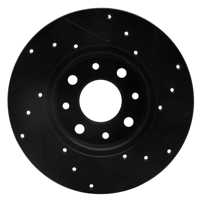 For Fiat 500 13-19 eLINE Drilled & Slotted 1-Piece Rear Driver Side Brake Rotor gallery