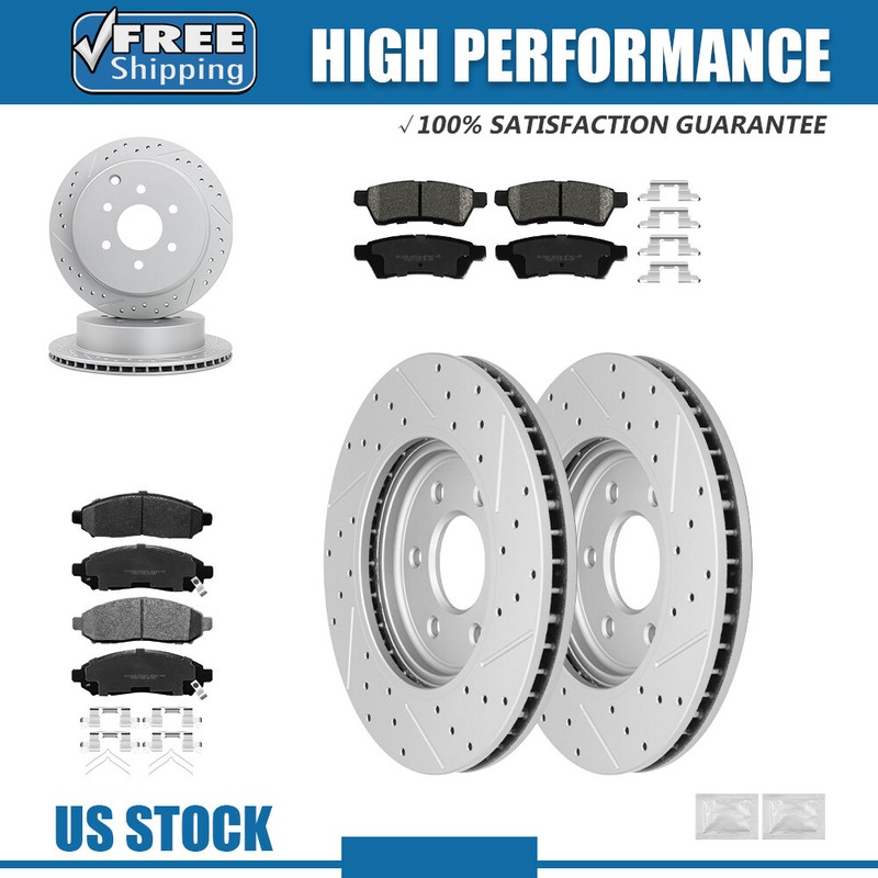 Front Rear Disc Rotor + Ceramic Brake Pad for for Nissan Frontier Xterra Equator
