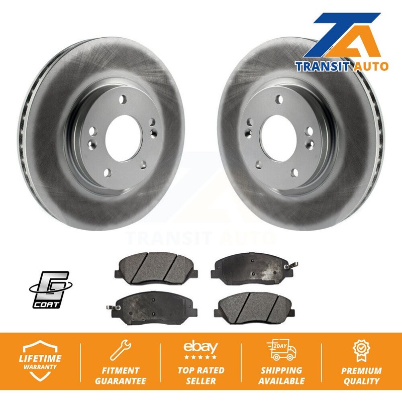 Front Coated Disc Brake Rotor And Ceramic Pad Kit For 2007-2009 Hyundai Santa Fe