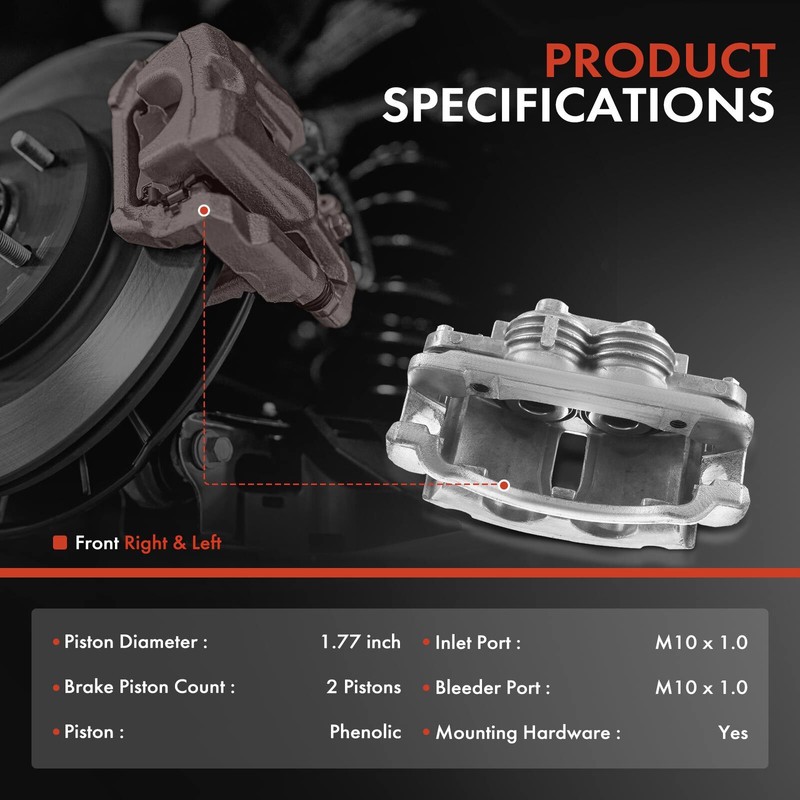 Front &Rear Drilled Brake Rotors & Pads + Brake Caliper for Ford Mustang 2001 GT gallery