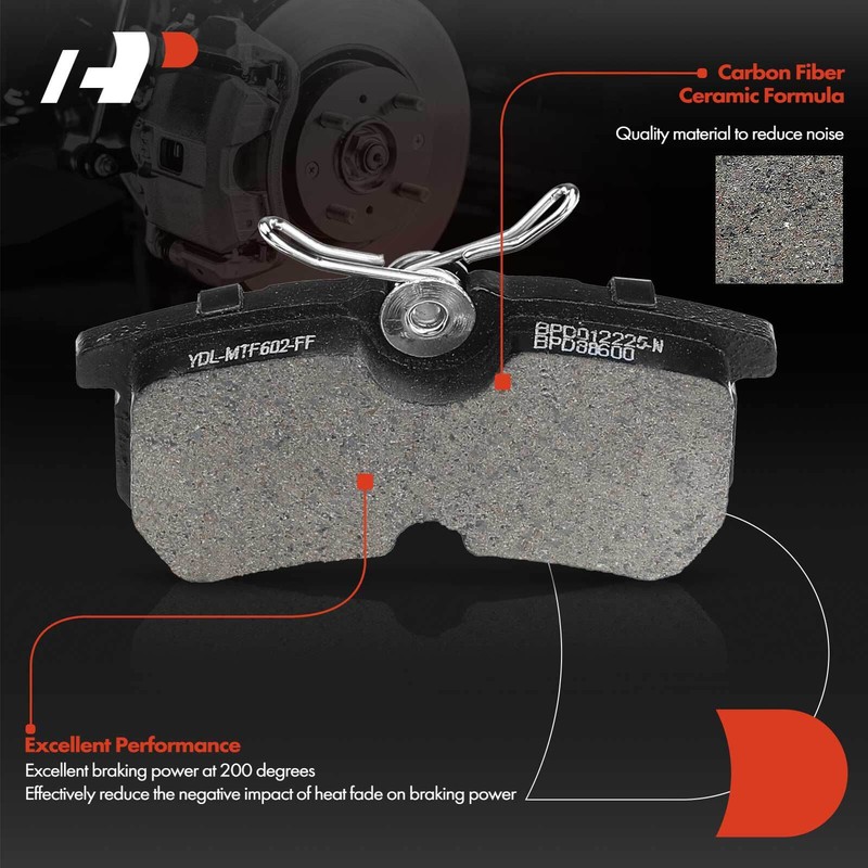 A-Premium Drilled Brake Rotors & Ceramic Brake Pads Rear for Ford Focus Fiesta gallery