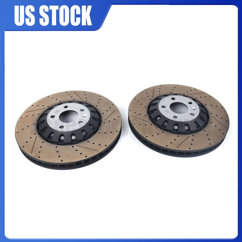 Performance Set of 2 For Audi A6 A8 Q7 Q8 Front 375mm Vented Brake Disc Rotors gallery