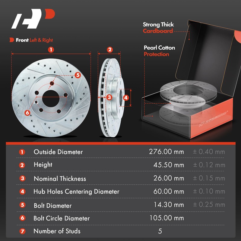 A-Premium Front Drilled Brake Rotor & Ceramic Brake Pads for Chevy Cruze Volt gallery