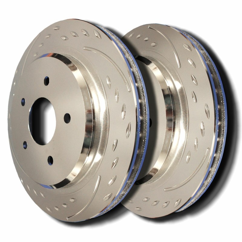SP Performance D53-000-P Diamond Slot Brake Rotors Zinc Coating L/R Pr Front