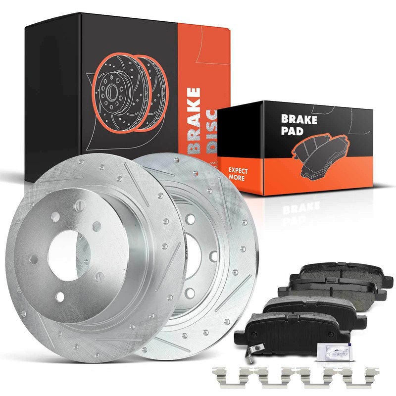 Rear Disc Brake Rotors & Ceramic Brake Pads for Nissan Altima Juke Maxima Sentra
