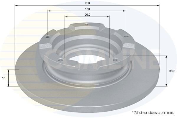 Brake Disc Rear Comline Fits Ford Transit 2006-2018 2.2 dCi + Other Models #1 gallery