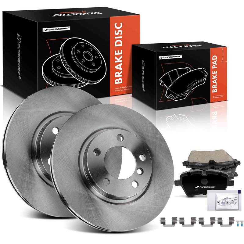 A-Premium Front Disc Brake Rotors & Ceramic Pad for Mini Cooper Paceman 13-16