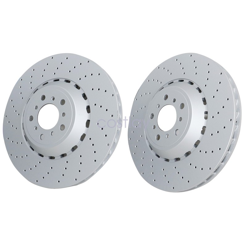 2X Front Vented & Drilled Disc Brake Rotors For BMW F10 F12 F13 M5 M6 gallery
