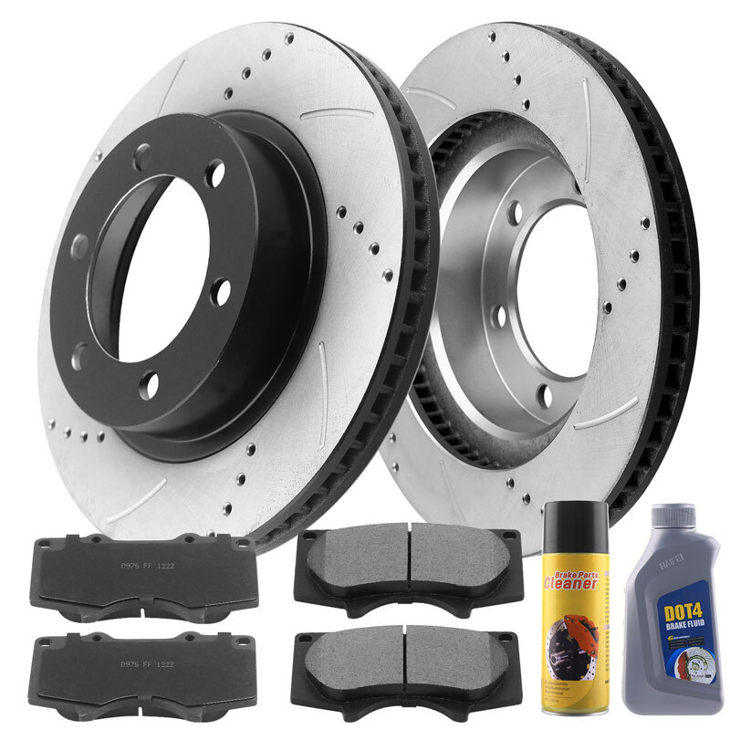 319MM Front Drill Brake Rotor + Ceramic Pad for Toyota Tacoma 4Runner FJ Cruiser gallery
