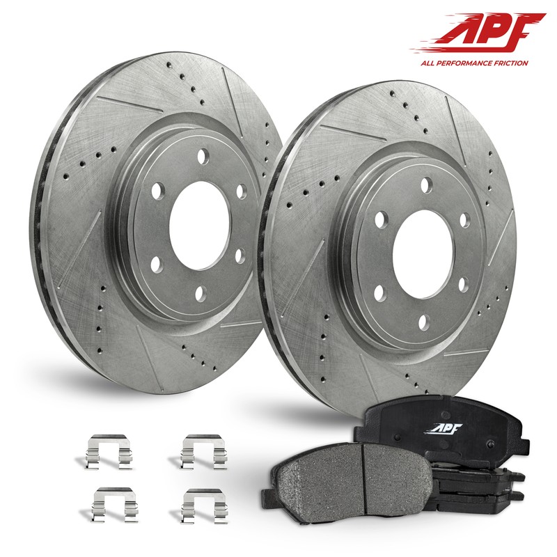 Rear Zinc Drill/Slot Brake Rotors + Ceramic Pads for Chevrolet Astro 2003-2005