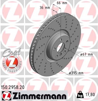 Zimmermann 150.2958.20 Brake Disc for BMW
